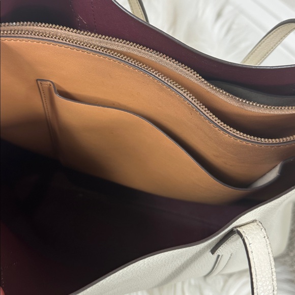 Tory Burch White Ivory Perry Triple Compartment Tote Bag - Picture 5 of 10